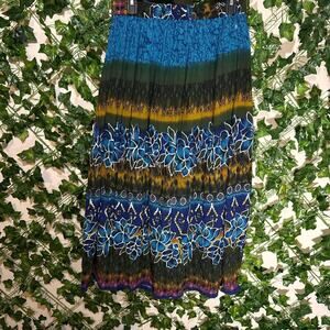 New blue and green floral maxi skirt